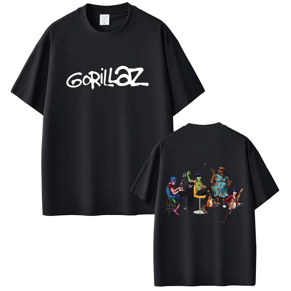 

Rock Band Gorillaz T Shirts Male Vintage Oversized T-shirt Men Women Hip Hop Gothic Retro Streetwear Men's Casual Cotton Tshirt