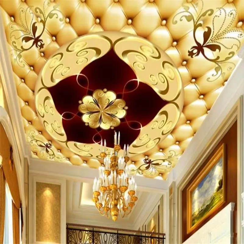 

Обои на заказ, 3D фреска, роскошная европейская мягкая упаковка, цветочная потолочная роспись, классический узор, роскошные обои, домашний декор