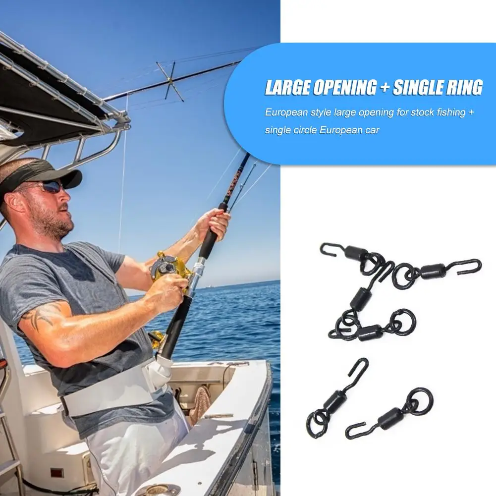 20 قطعة دوارة دوارة سريعة التغيير لأداة صيد سمك الشبوط روني مريحة باللون الأسود لتحسين كفاءة كبيرة