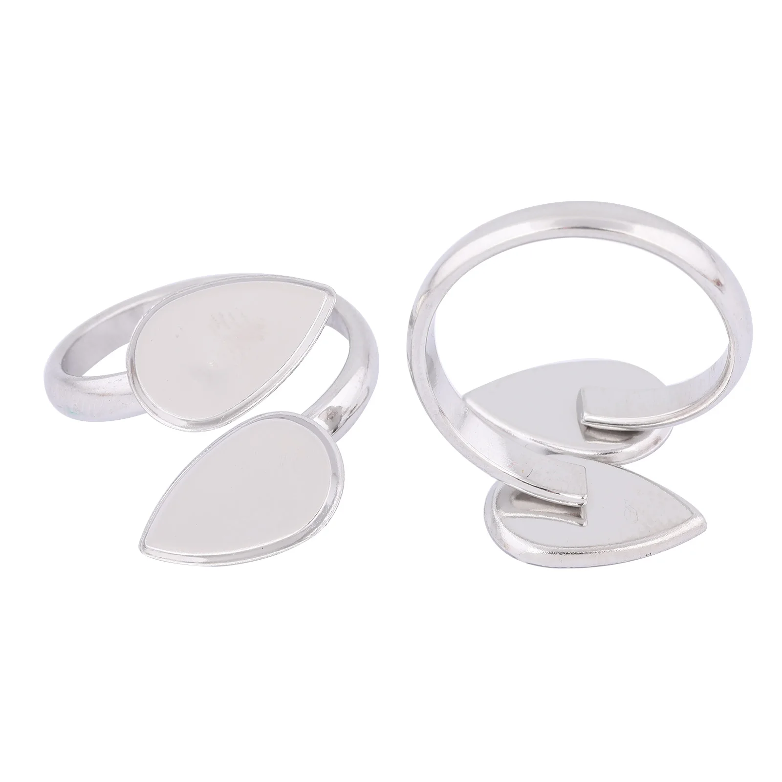 10 Stuks Roestvrijstalen Verstelbare Traan Cabochon Ring Basis Instelling Blanks 8X13Mm