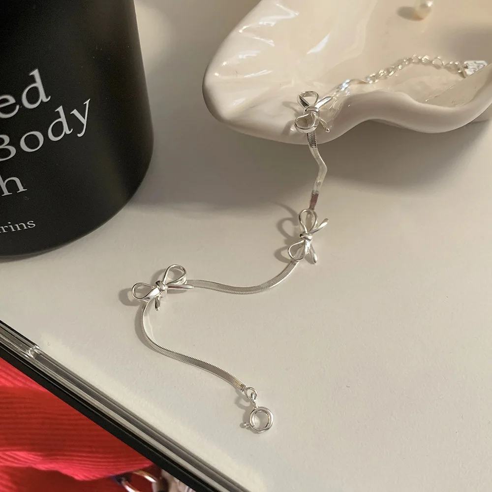 Simple Sweet Bow Bracelets for Women Girls Delicate Bowknot Snake Bones Chain Bracelet Party Fashion Jewelry Accessory Gift