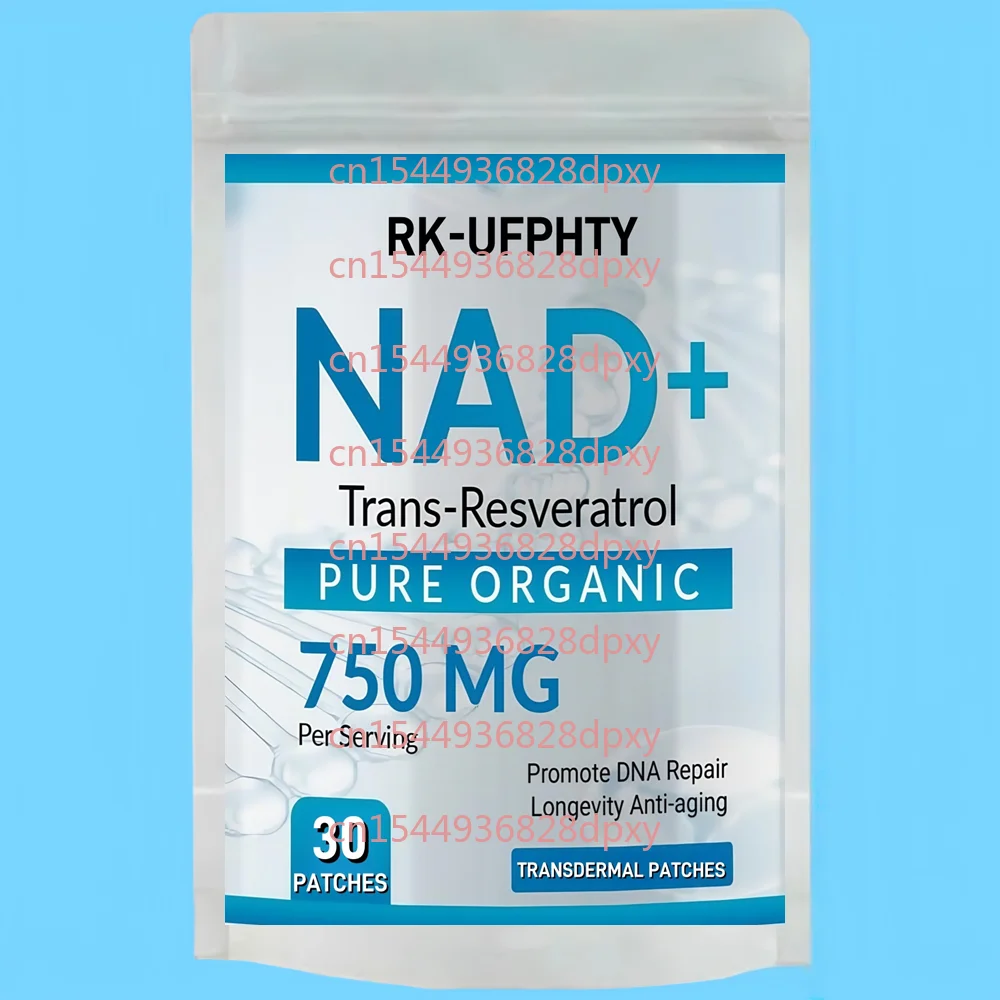 

30 Patches NAD+ Transdermal Patches with Trans-Resveratrol – DNA Repair, Cellular Energy, Anti-Aging Support