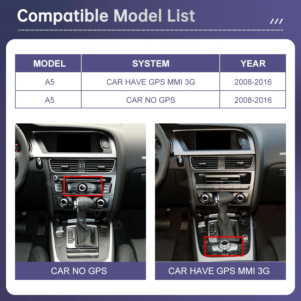 Road Top Radio Multimedia Linux Touch Screen For Audi A5 2008-2016 Wireless CarPlay Android Auto Airplay Car Player Function