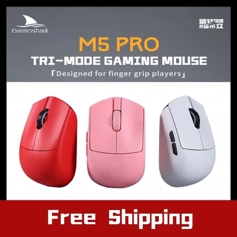 

Darmoshark M5 Pro Wireless Mouse PAW3950 8K Bluetooth Tri-Mode Connection Gaming Macro Mouse 30000DPI N52840 38g Lightweight