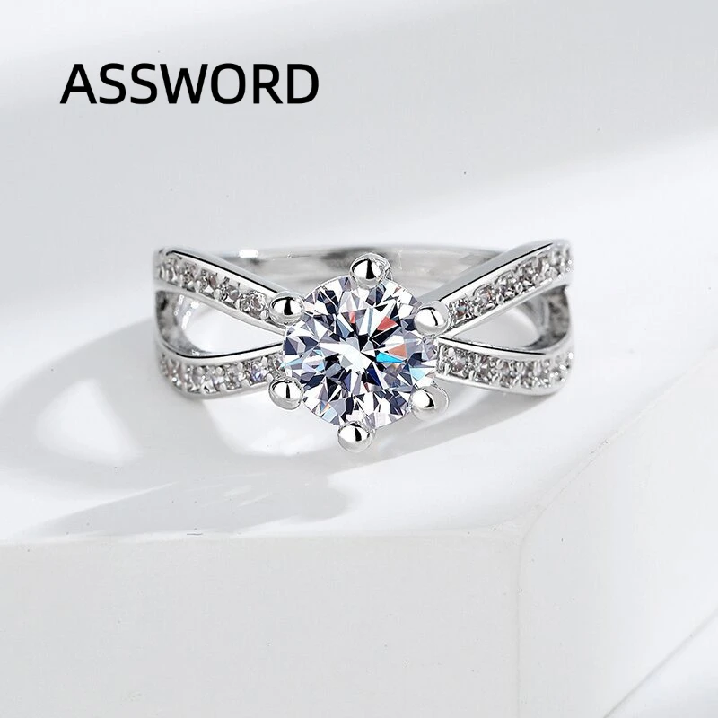 Women's 925 Sterling Silver CZ Zircon Engagement Ring