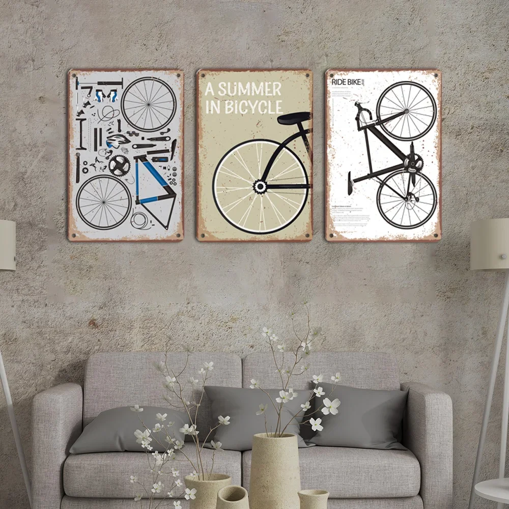 Retro Bicycle Metal Sign Plate Poster Vintage World Cycling Tin Signs Wall Decor for Home Room Garage Bar Man Cave Festival Gift