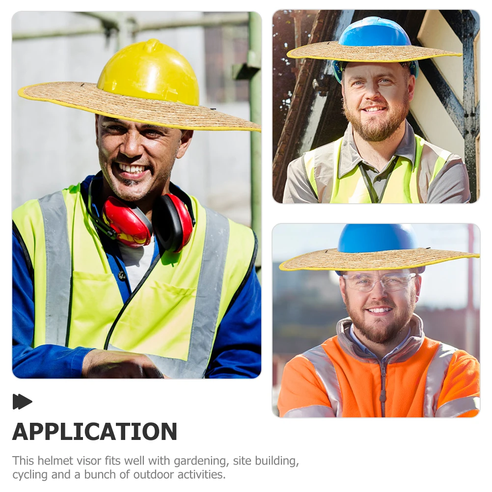 

Sun Hat Hard Shade Shades Sunhat Visor Full Brim Safety Wheat Straw Cover Men and Women