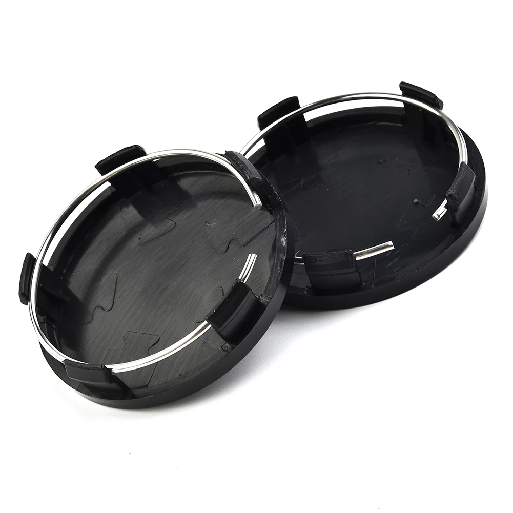 Wheel Hub Center Cap Cover High Quality Replacement 14.5mm Height Trucks 4x Universal14.5mm Height Black Silver