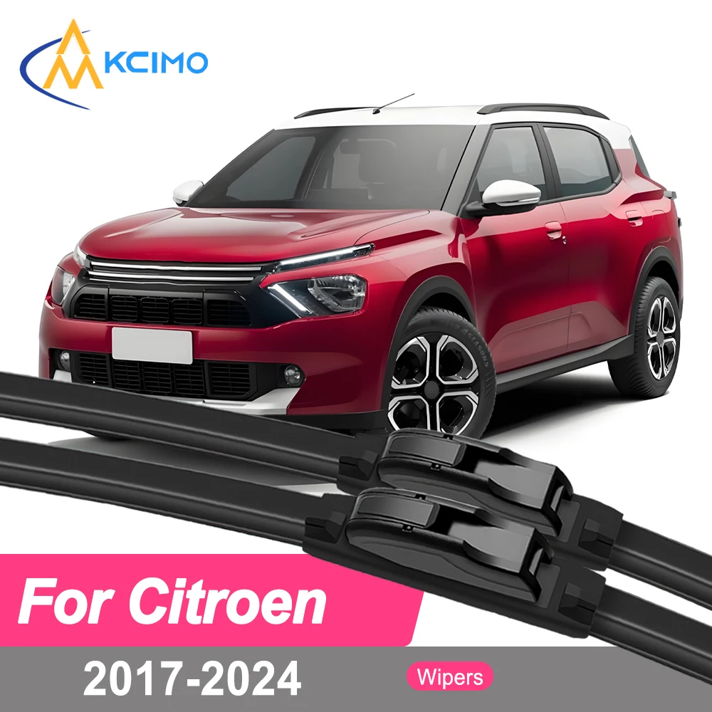

Premium Rubber Durable Silent Windshield Wiper Blades 2pcs for Citroen C3 Aircross A88 2017-2024 C4 Aircross