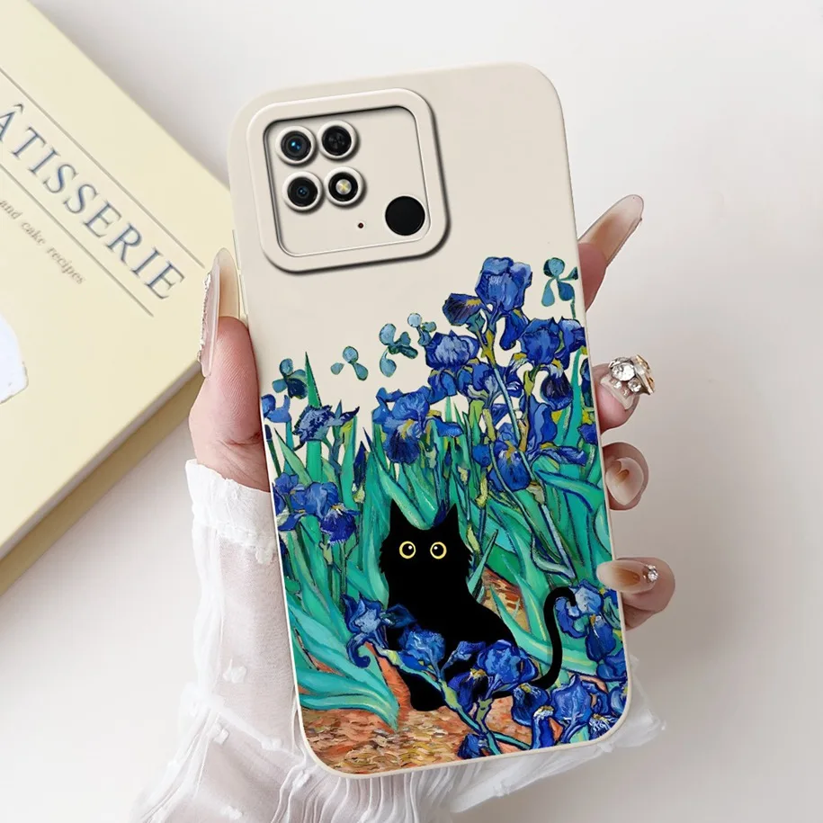 Dla Xiaomi Redmi 10C Etui Cute Panda Rabbit Cartoon Matte Back Cover Dla Xiaomi Redmi 10 Power Shockproof Bumper Redmi10C Fundas