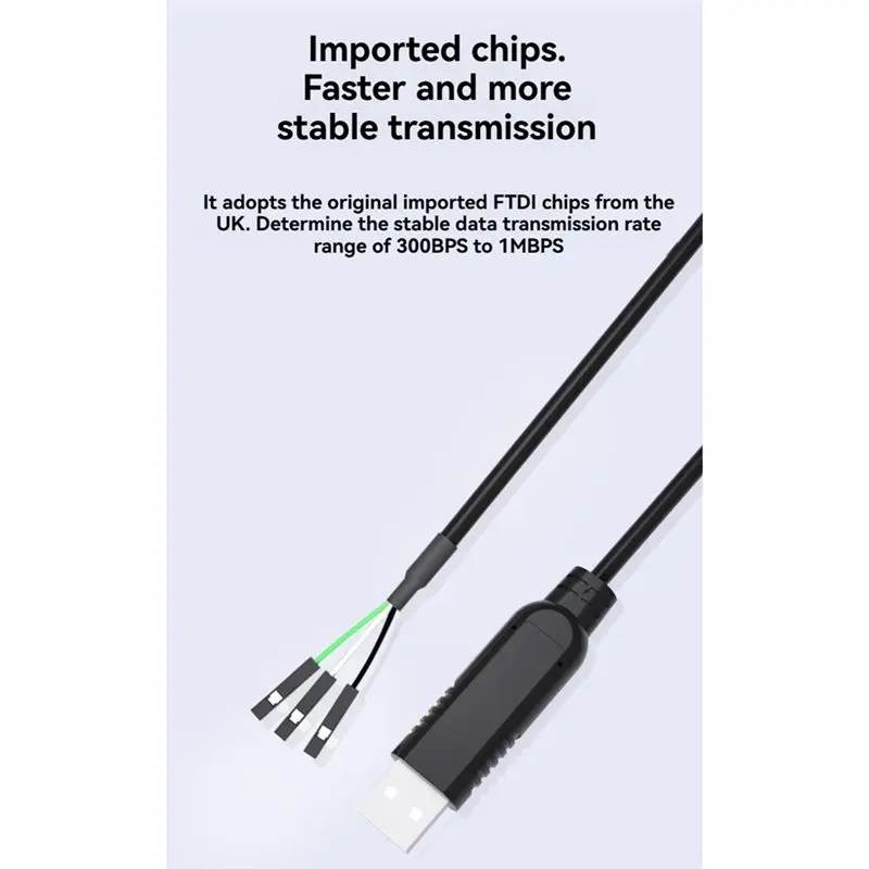 USB2.0 TTL Serial Cable 3-Pin 3.3V To PH2.54 1.8M For STM32 Programmer For Laptop PC PLC USB-Y44A
