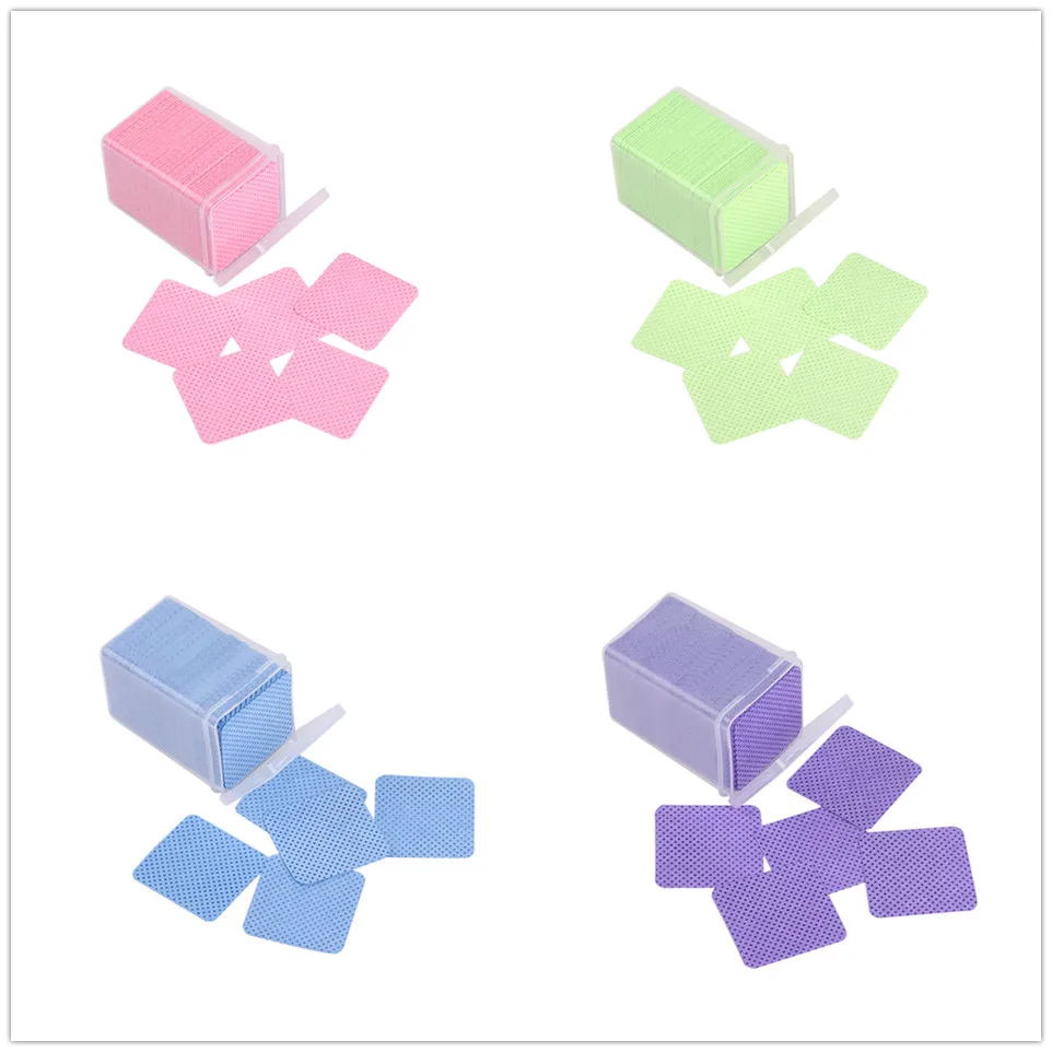 200Pcs/Box Lint-Free Paper Cotton Wipes Eyelash Glue Remover Wipe the Mouth of the Glue Bottle Prevent Clogging Glue Cleaner Pad