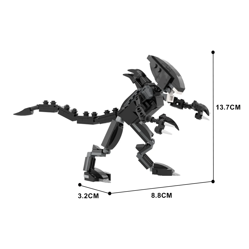مجموعة مكعبات بناء روبوت آلي ، طوب MOC ، نموذج الوحش المفترس ، شخصية فيلم ، لعبة إبداعية ، هدية ، تصنعها بنفسك ، Gobricks