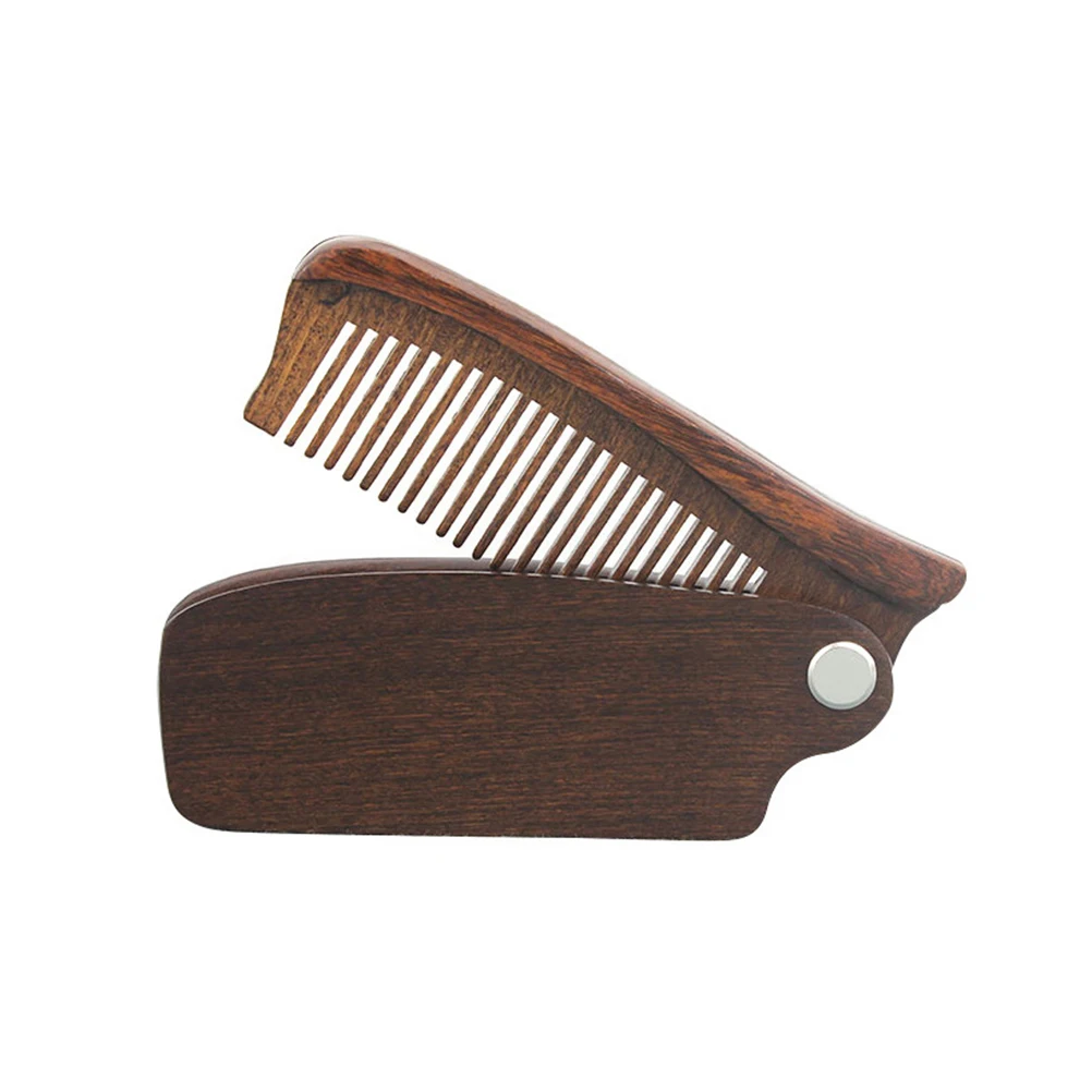 

1pc Foldable Hair Peach Wood Wooden Massage Comb Portable Hairdressing Accessories Anti-Static Durable Comb For Hairdressing