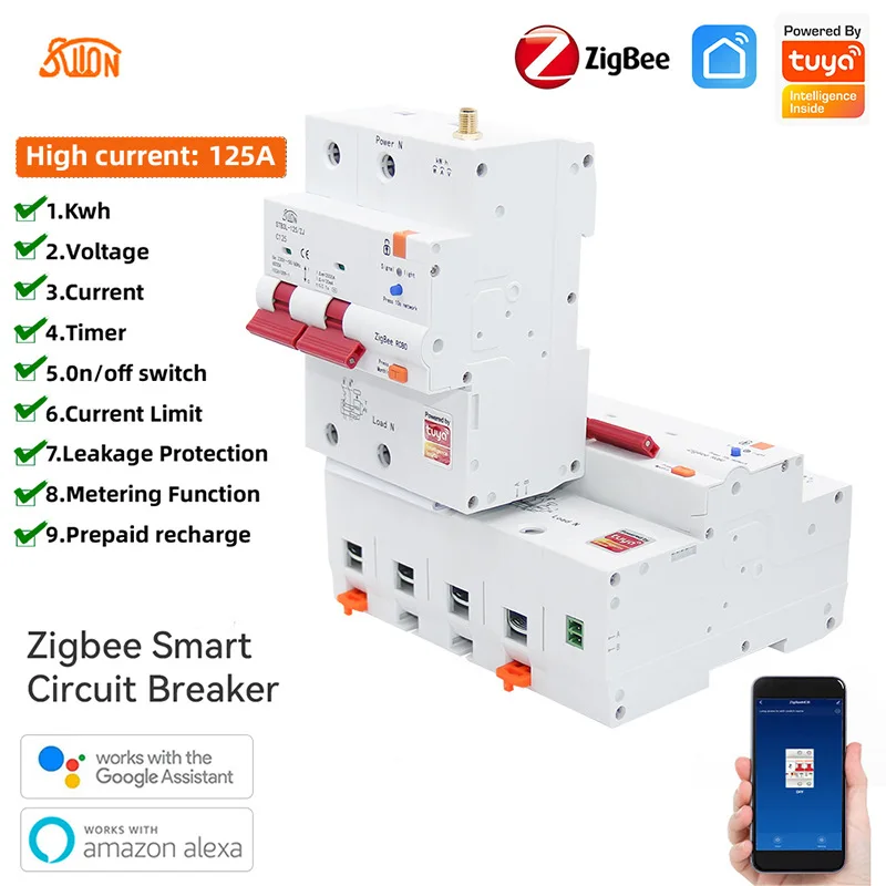 

Zigbee Intelligent Circuit Breaker Power Statistics Leakage Protection Empty Mobile Phone Remote Control Graffiti APP125A
