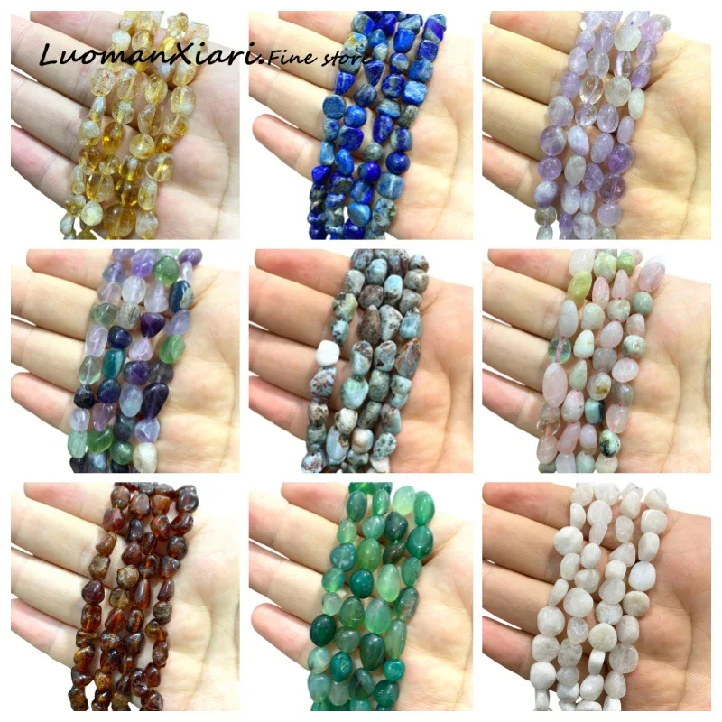 8-10mm Natural Stone Labradorite Morganite Agate Larimar Spacer Beads for Jewelry Making Diy Bracelet Charms Accessories 15''