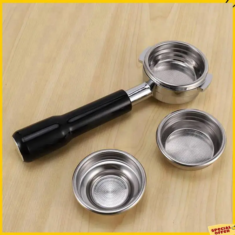 

A24P 2X 58MM Bottomless Stainless Steel Professional Espresso Coffee Portafilter With Single And Dual Cups Filter Basket