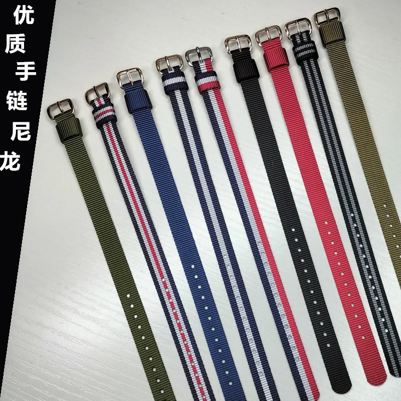 Wholesale single-layer nylon band 10.12.13.14.15.16.17.18.19 MM nylon bracelet