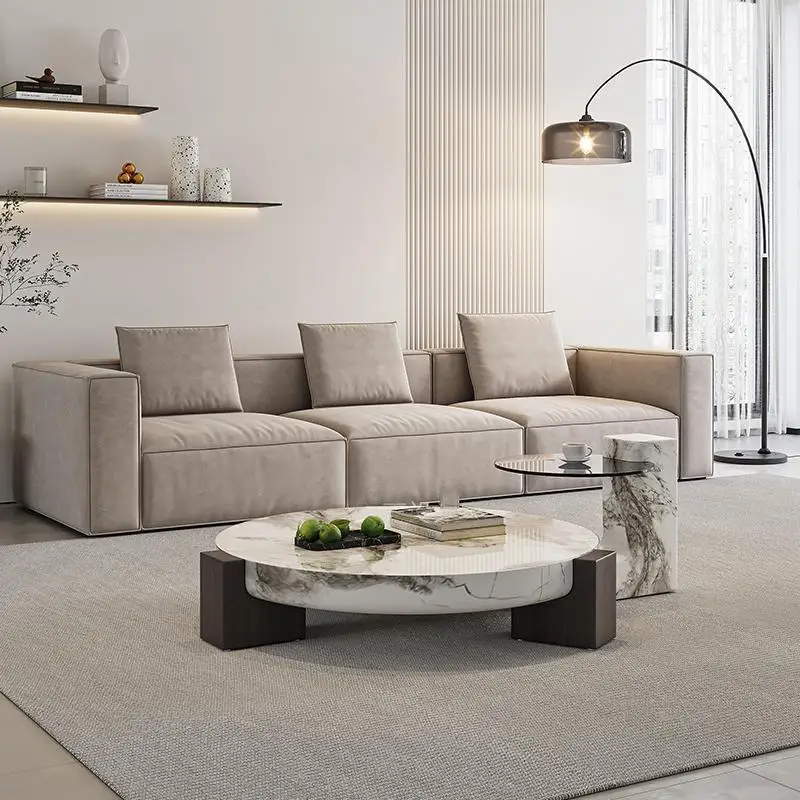 

Ash Wood & Marble Nesting coffee Tables, Luxury High-Low Round Set for Any Space, Heat & Scratch Resistant, Customizable