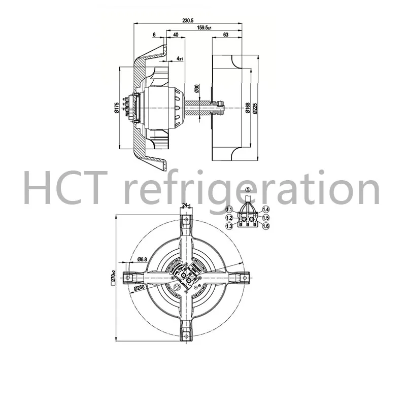 New Alternative R2D225-AG02-10 230V 50Hz External rotor centrifugal impeller fan 115V 60Hz 180-260W 2500/2700r/min