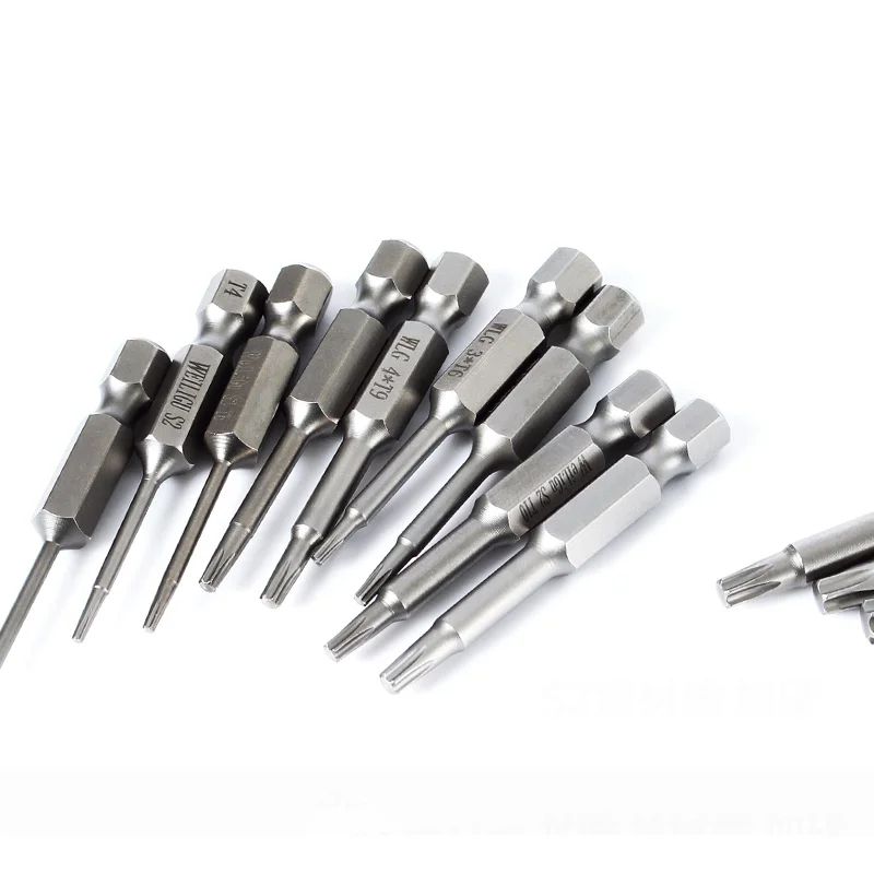 1Pcs Solid Plum Blossom Screwdriver Head Magnetic Hexagonal Drill Bit 50-150mm Long S2 Hexagonal Handle Screwdriver Head T3-T40