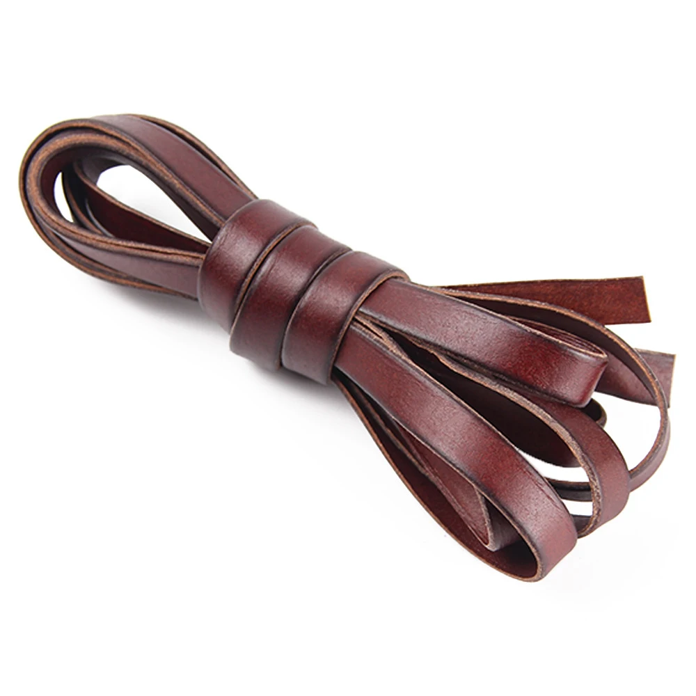 REGELIN 2meter Coffee Cow Leather Strap Findings 3/4/5/8/10mm Flat Leather Cord String Rope DIY Necklace Bracelet Making