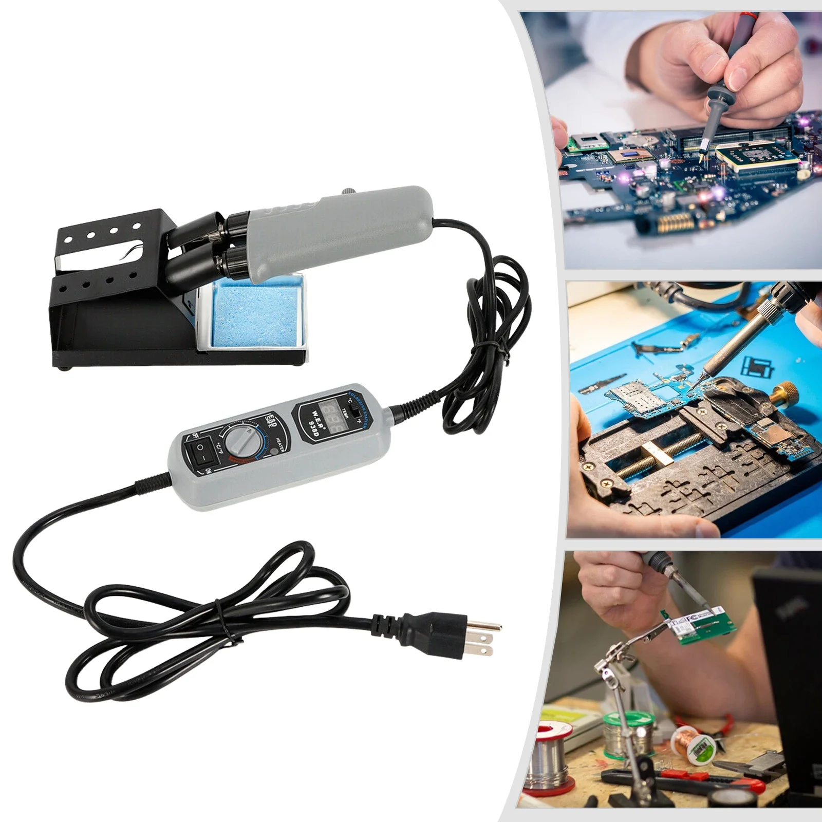 938D Portable Hot Tweezers Mini Soldering Station PID Technology Soldering Iron Welding For Factory Batch Welding Job AC