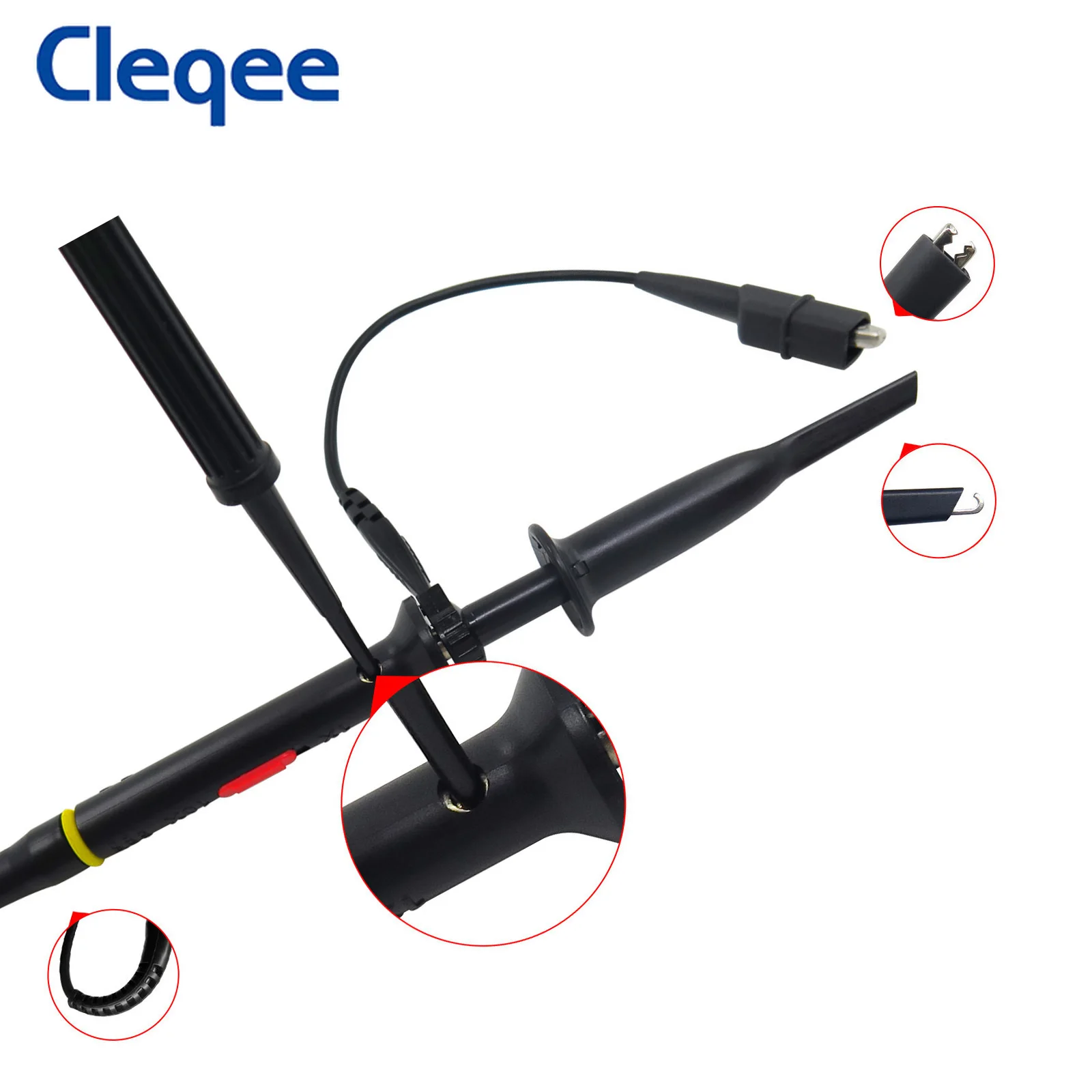 Cleqee P7100 100mhz BNC Oscilloscope Probe X1/X10 with Protective Cap Scope DC-100MHz Bandwidth 3.5ns Probe 130cm