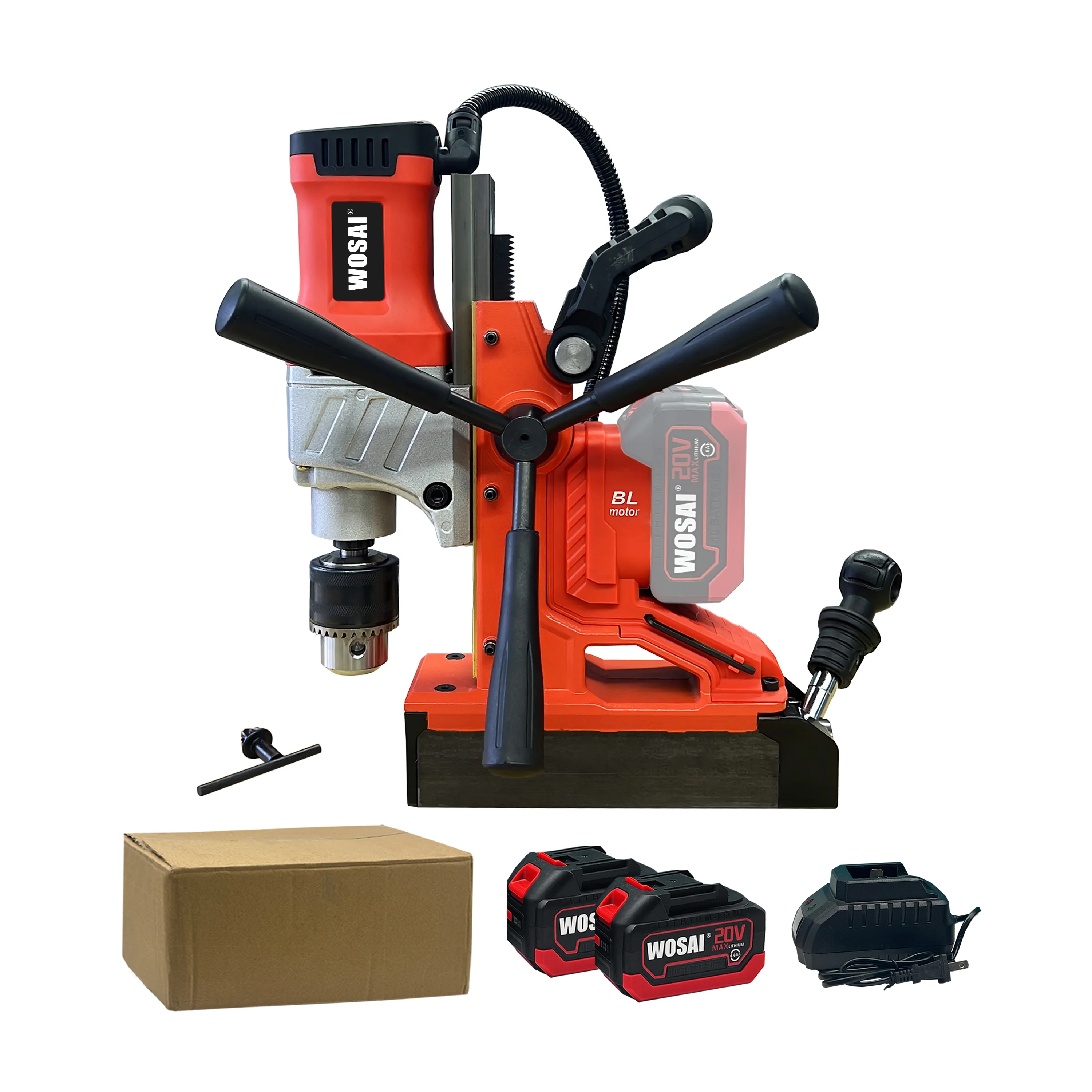 

Wosai High Quality Portable 20V Industrial Press Multiple Functions Variable Speed Core OEM Customizable Magnetic Drill Machine