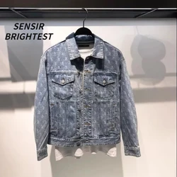 Spring And Autumn Men's Printed Embroidered Denim Jacket Men's New Laps Jacket