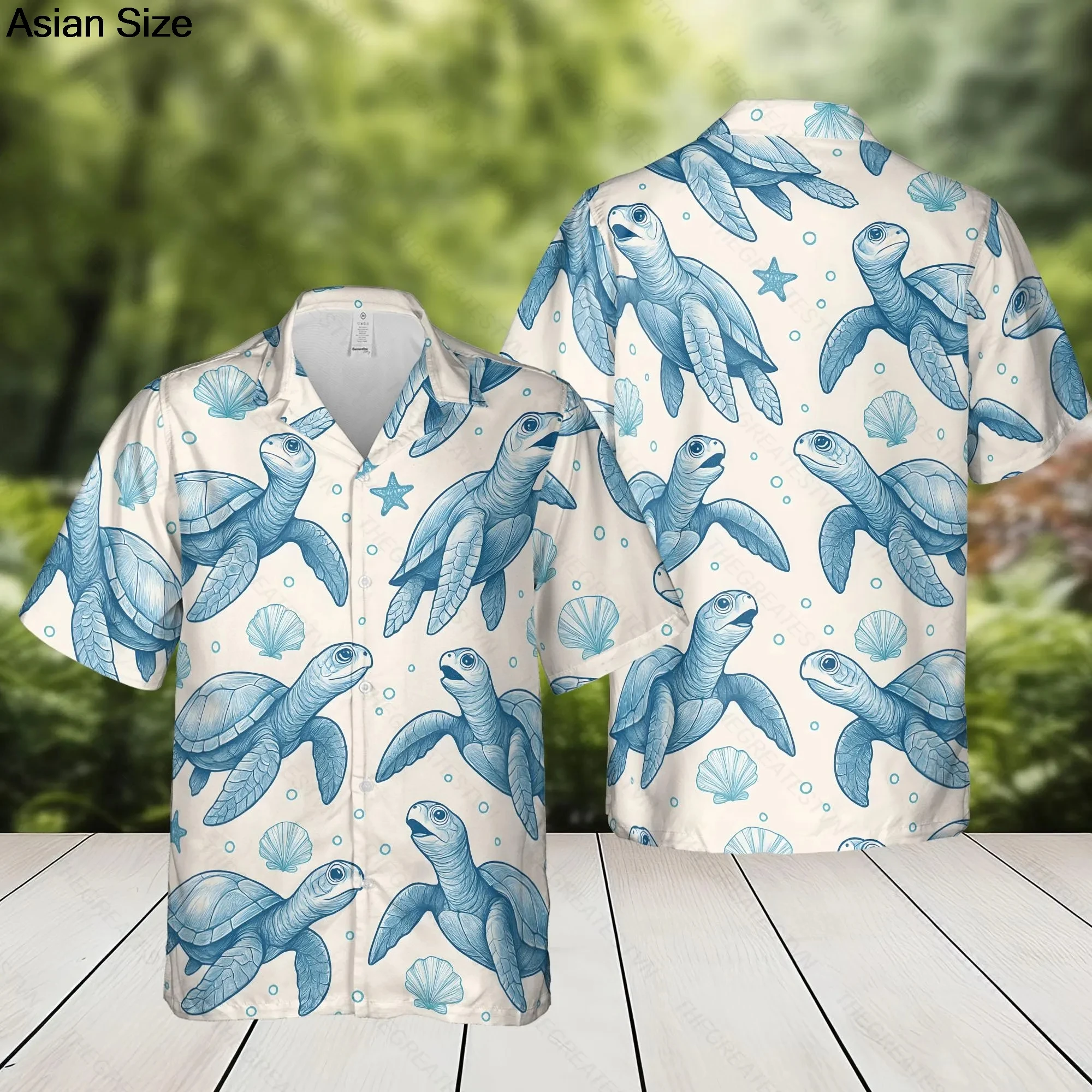 

Sea Turtle Hawaiian Shirt For Unisex Ocean Animal Beach Shirt Short Sleeve Cute Turtle Summer Vacation Outfit Marine Life Gift