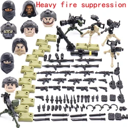 Building Blocks Solider Figures Gifts Mini Bricks MOC Weapons Guns  Helmets Justin Gatlin Rocket Helmets Mortar Toys For Kids