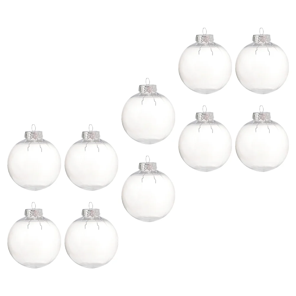 

10 Pcs Christmas Decorations Outdoor DIY Circle Transparent Xmas Balls Hanging Toy Holiday Festival Supply Party Pendant