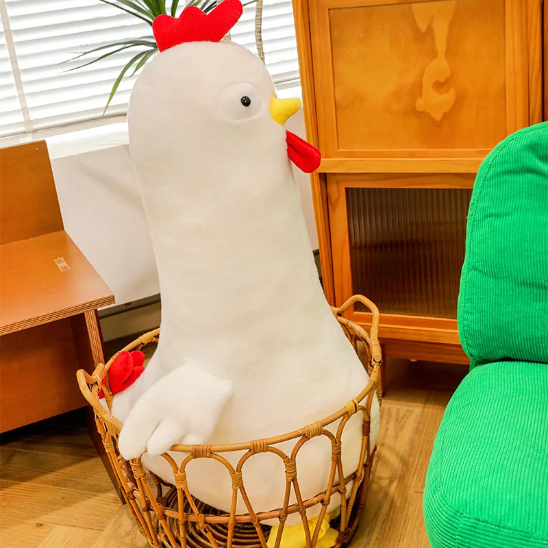 Long Yellow Chicken Plush Toy Chubby Chick Stuffed Doll Bed Sleep Pillow Exchange Gift For Girls Home Bedroom Decor Soft Fluffy
