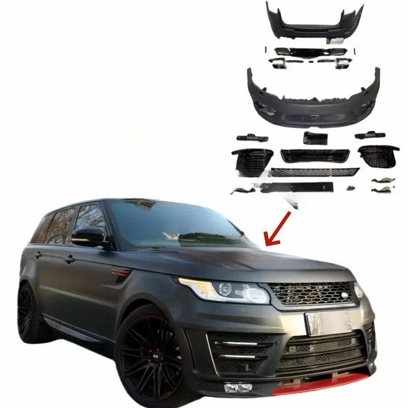 Factory Price LM Style Fiberglass Car Front Bumper Rear Bumper Assembly Body Kit for Rover Land Range Sport Upgrade LM Body Kit