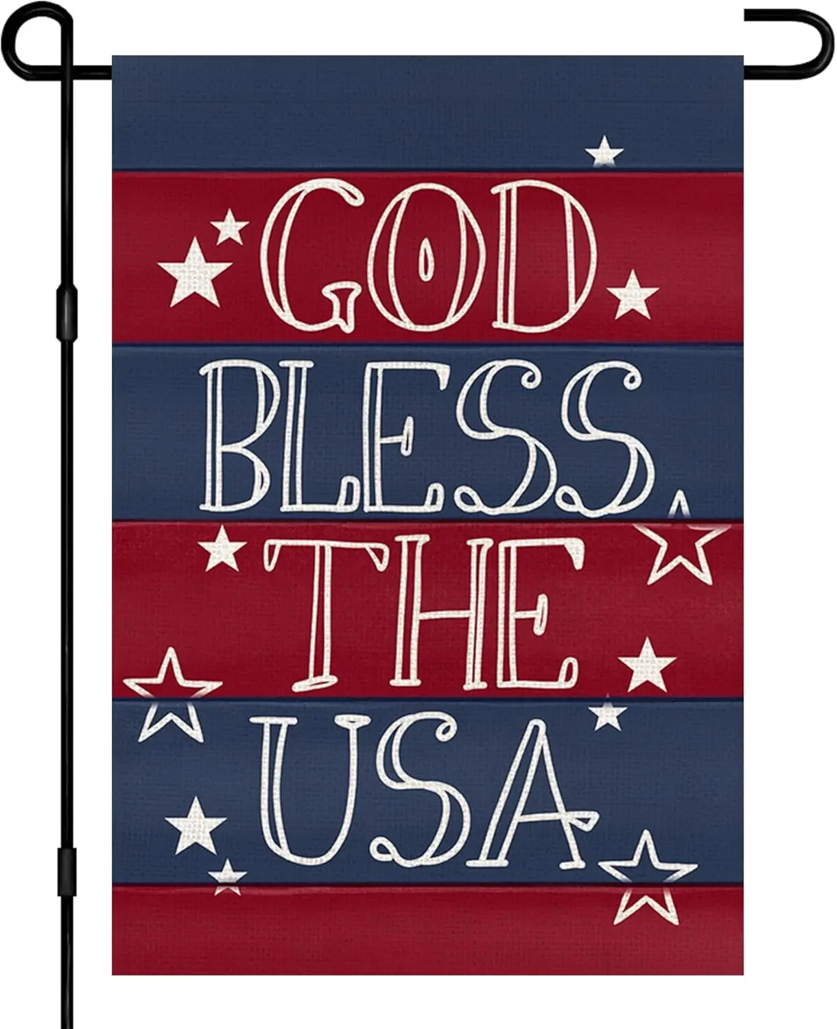 4th of July Patriotic Garden Flags for Outside 12x18 Double Sided, American Stars and Stripes Memorial Day God Bless The USA Sig