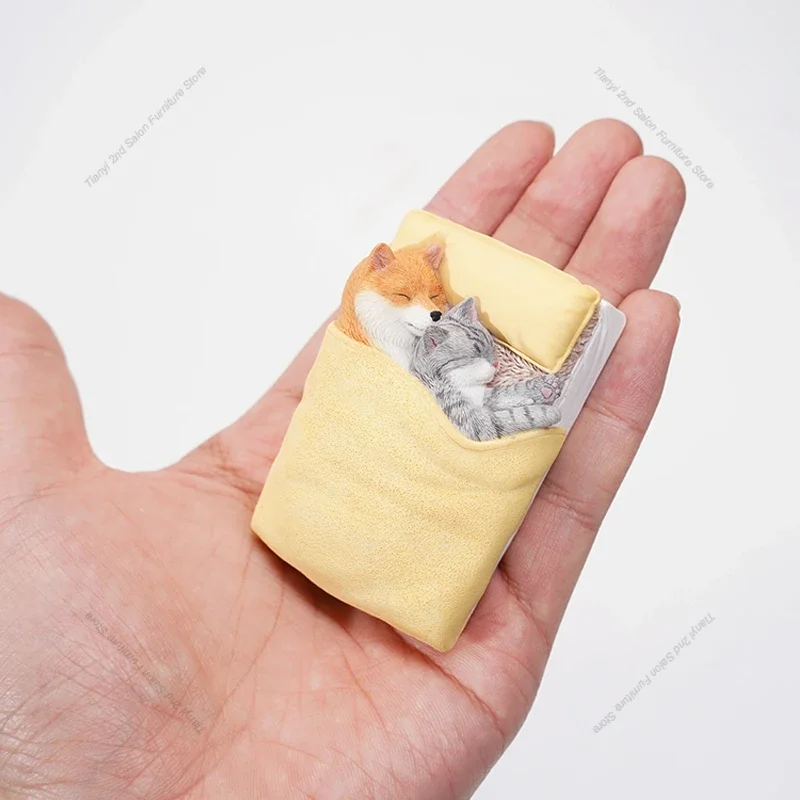 

Japanese Cute Healing Style Miniatures – Shiba Inu & Cat Models Sticker Decor Bionic Art Desk Bedroom Creativity Home Decor FYFM