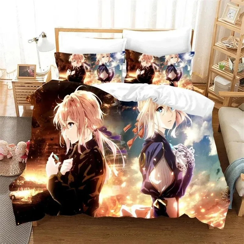 Anime Violet Evergarden 3d Bedding Sets exquisite bed supplies set duvet cover bed comforter set luxury birthday gift