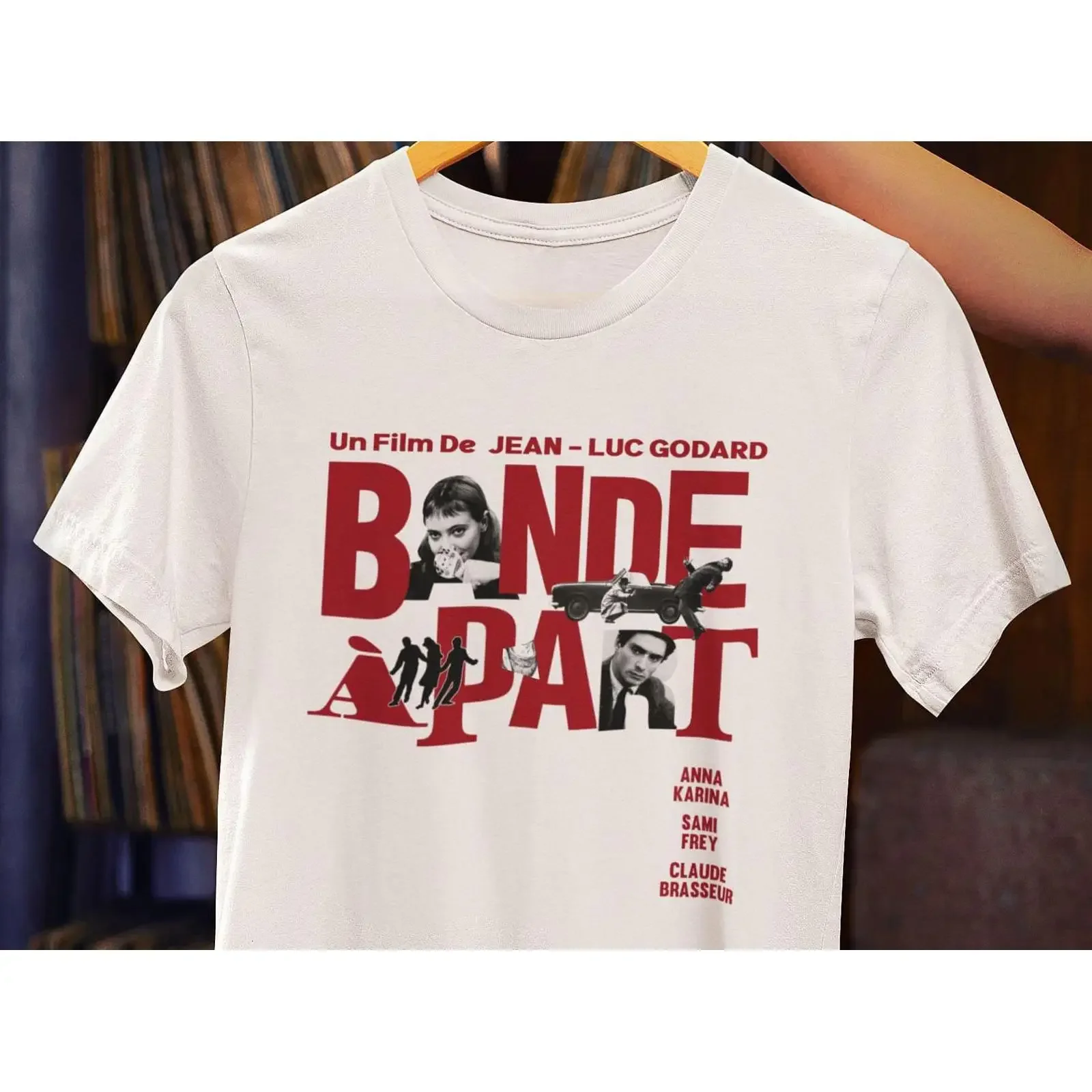 Camiseta Bande à Part de Jean-Luc Godard, estilo New Wave francés, vintage, lavada, ropa de diseñador, streetwear para hombre, elástica y versátil