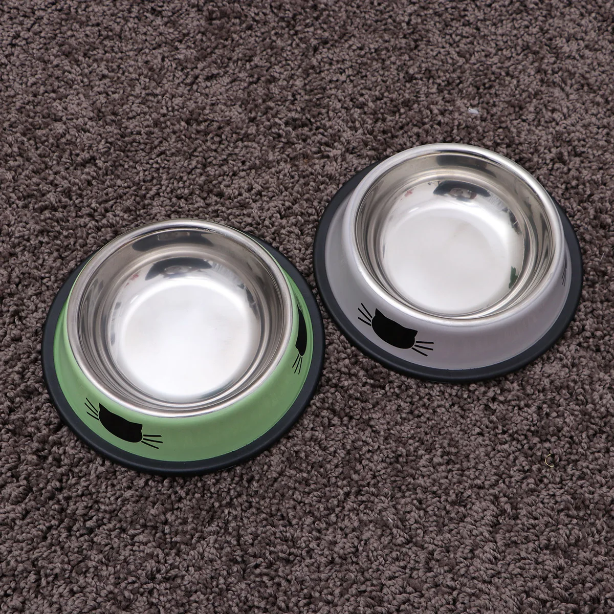 

2 Pc Cat Bowl Nonslip Food Pet Accessories Non-slip Rust-resistant Supplies Practical
