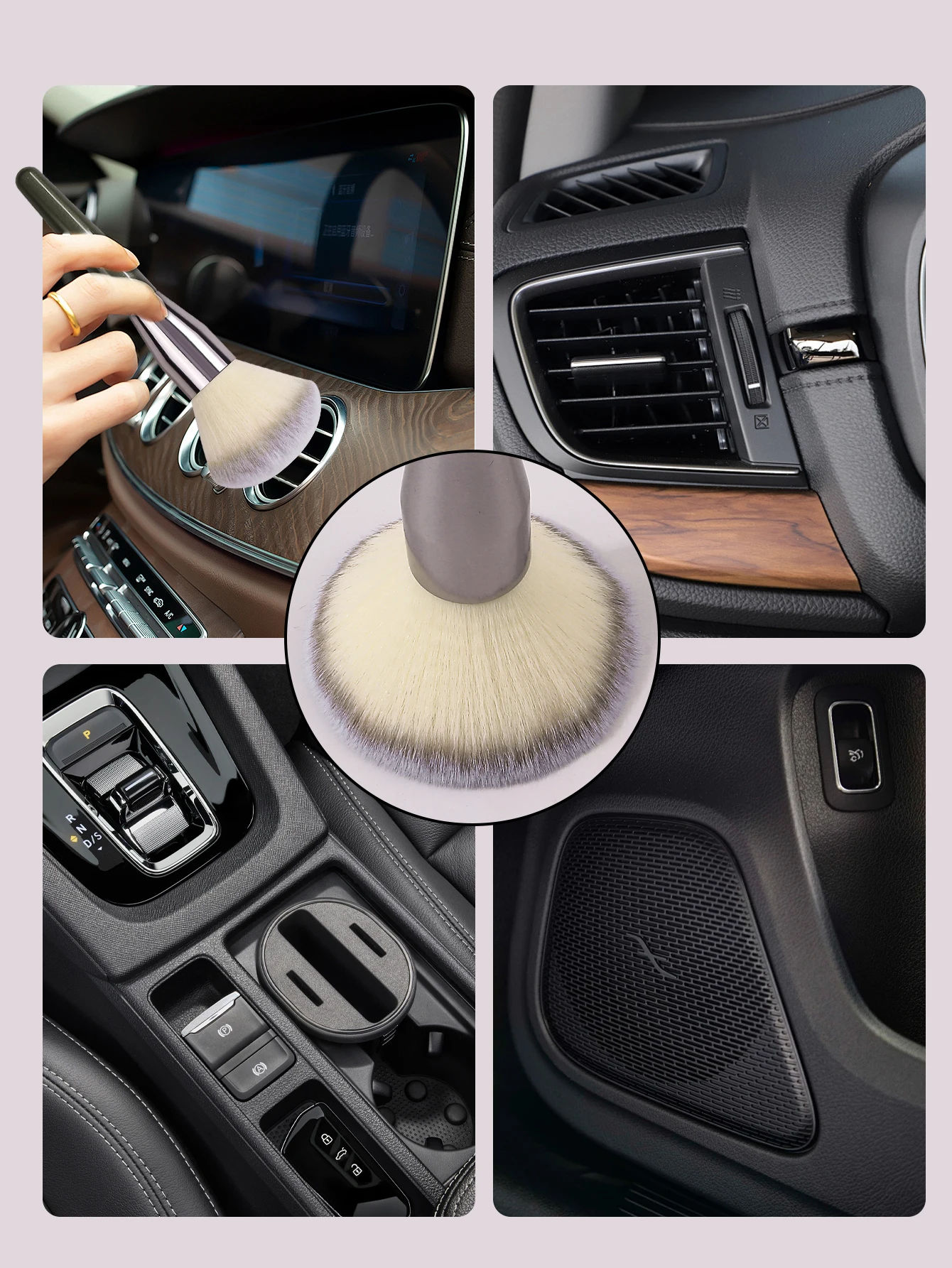 Auto-interieur reinigingsborstel, auto airconditioning luchtuitlaat opening stofverwijderingsborstel, stof vegen autowassen pluche borstel