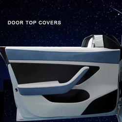 Custom in Alcantara Car Doors Panel Upper Cover for Tesla Model 3 2017-2019 Protective Cover Car-styling Auto Modification