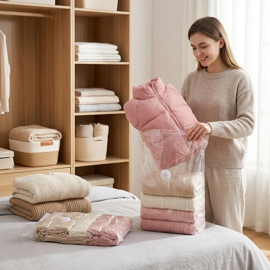 Home Organization Vacuum Storage Bags Space Saving Airtight Organizer for Clothes Jackets Towels Storage Pack
