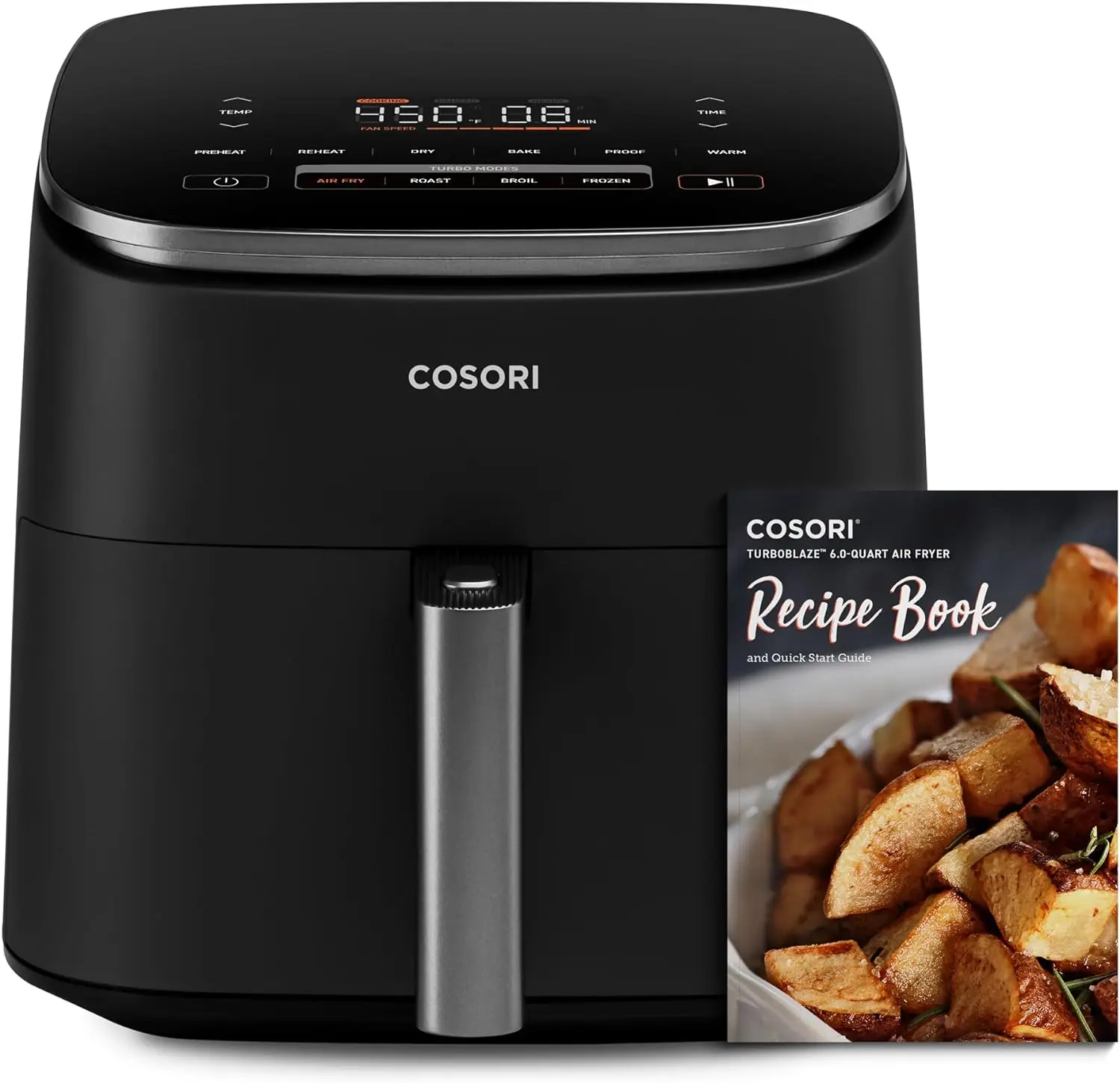 

Quart Compact Airfryer that Roast,Bake,Proof,9 Functions,5 Speeds,Cooks Quickly,95% Less Oil for Healthier Meals,Varied Recipes