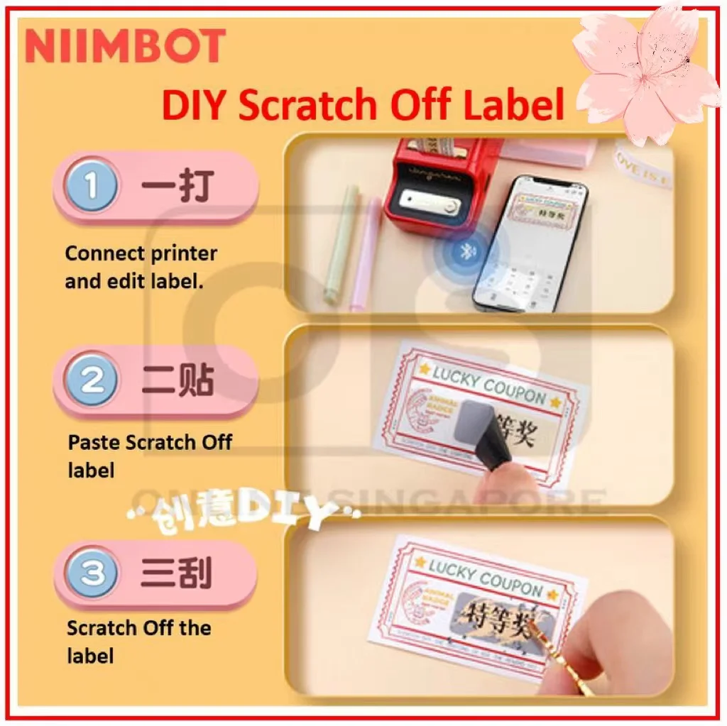 Niimbot B1/B21/B3S/B203 Thermal Label and DIY Scratch off Sticker