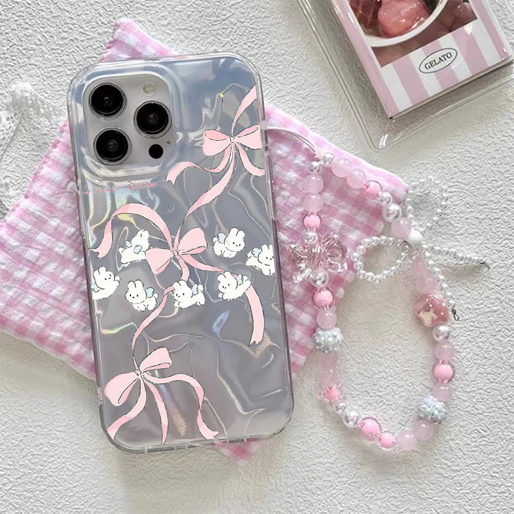 

Rabit Bowknot Case For Motorola Moto EDGE 50 Ultra 60 Fusion 60 Pro 60S G15 G05 E15 G34 G45 G35 G60 G75 G84 G54 G56 G86 PC Cover