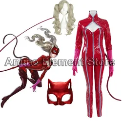 Persona 5 Anne Takamaki Panther Red Jumpsuits Bodysuit Tights Uniform Outfit Games  Cosplay Costumes Wig Halloween