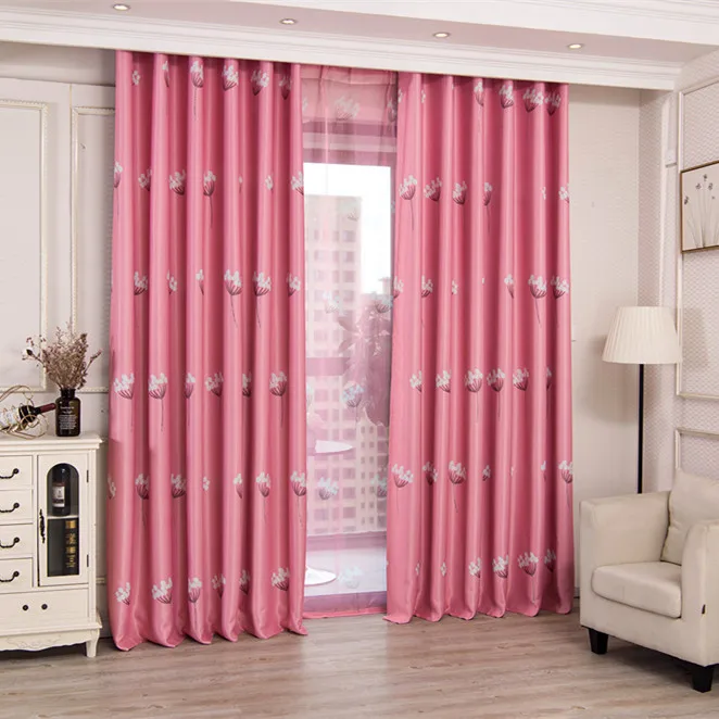 

1PC Dandelion Printed Curtain Fabric for Living Room, Bedroom, Balcony, Dormitory, Countryside Series Shading Curtains