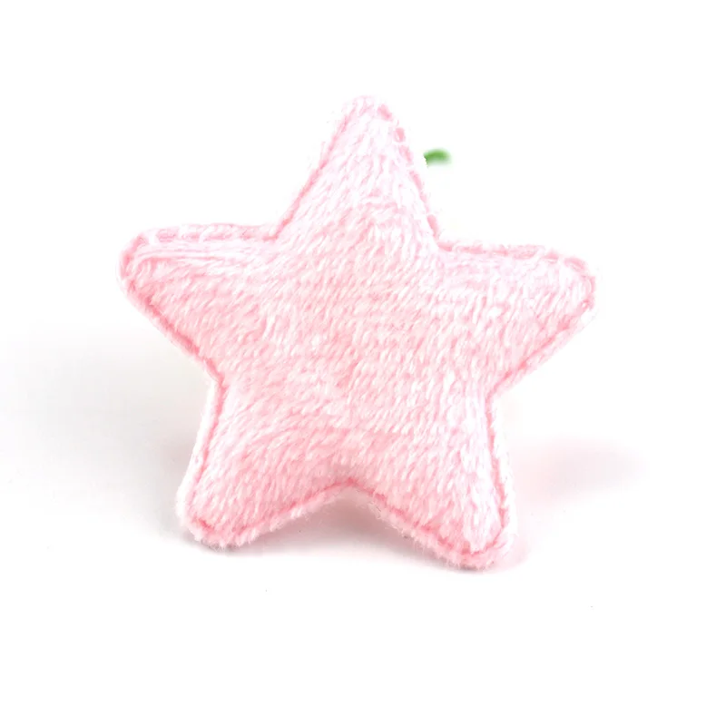 50Pcs 5.0cm Plush Star Furry Pentagram Padded Appliques For DIY Headwear Hairpin Crafts Decoration Clothing Accessories