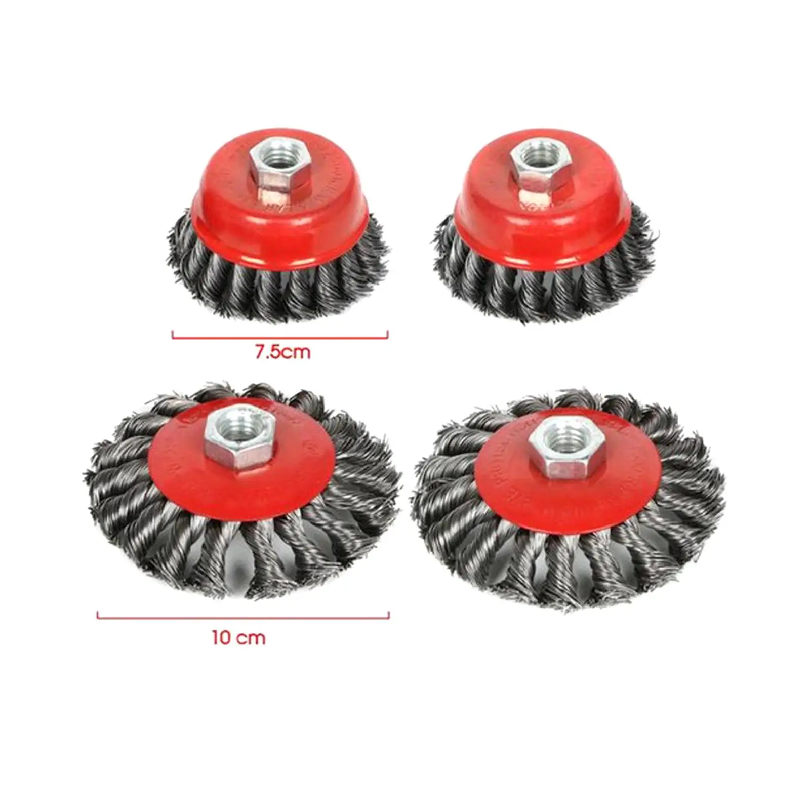 4 Pieces Wire Wheel Brush Set Wire Cup Brush Knotted Brush Bowl Wheels Stainless Steel Suitable for Rust Removal Angle